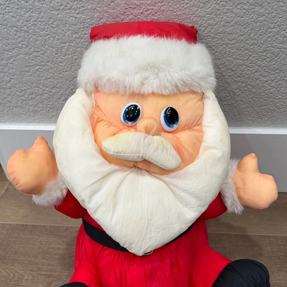 Vintage DanDee Santa Claus Puffalump Style Nylon Plush Stuffed Christmas 15”‎